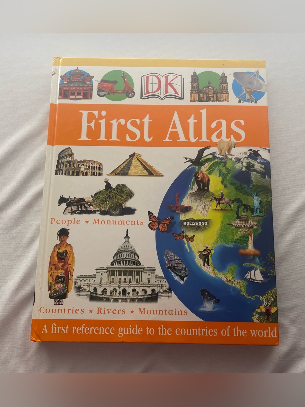 DK First Atlas - Children's World Atlas - Orange & White Cover